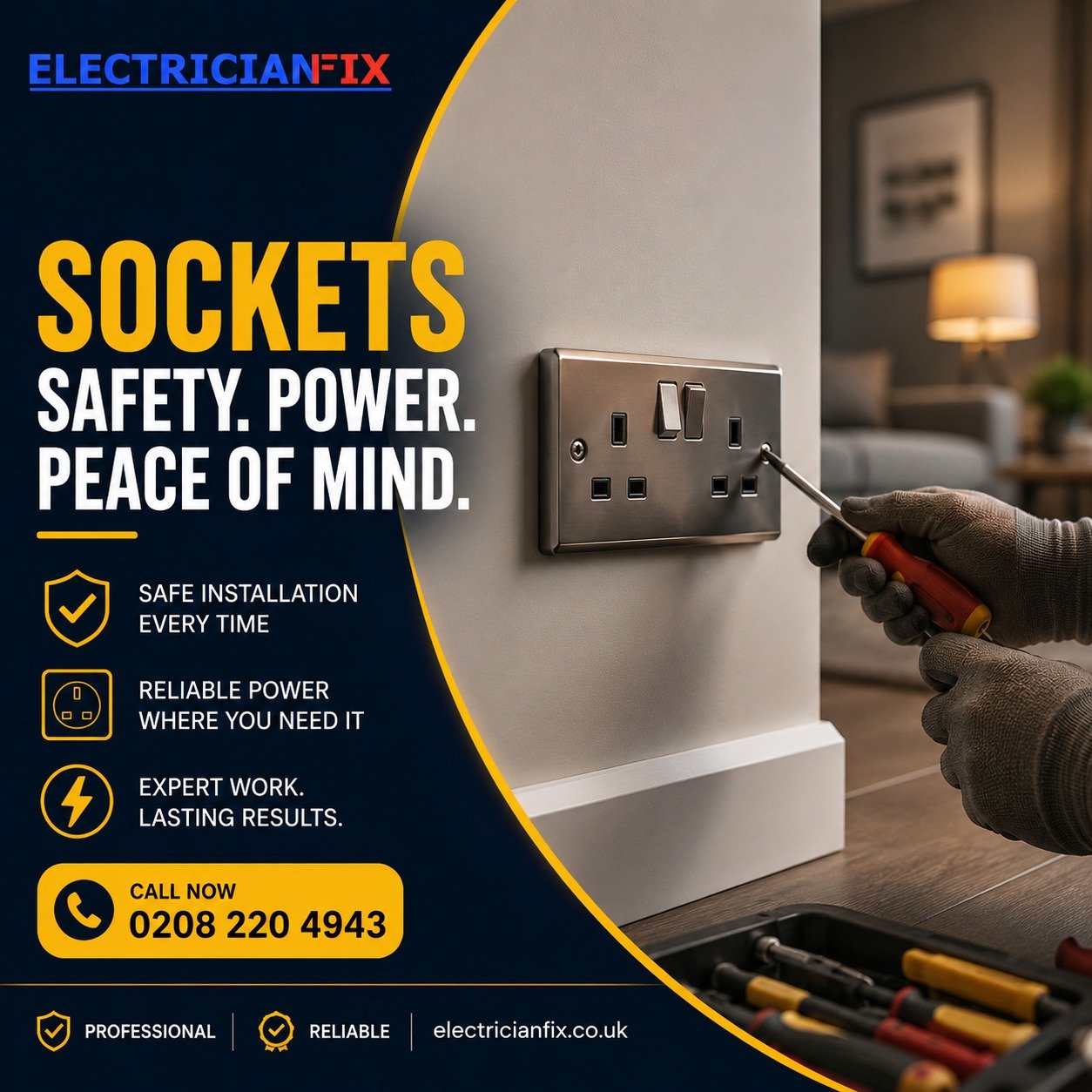 Electrician Fix sockets social post