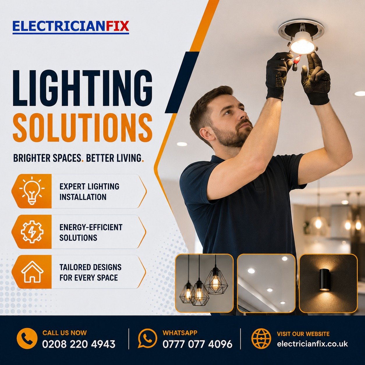Electrician Fix lighting social post